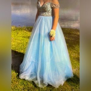 Beautiful Rhinestone Embellished Prom Dress